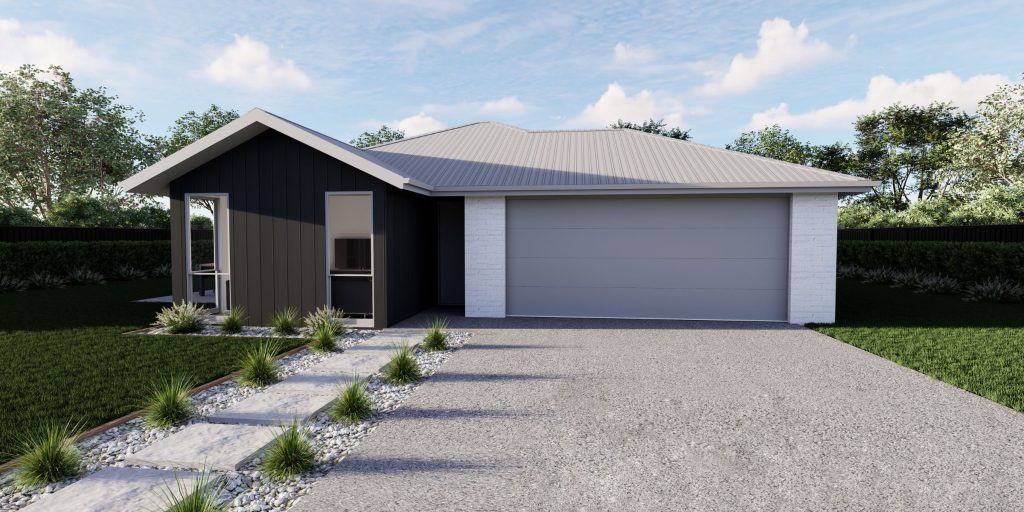 Layout of spacious four-bedroom family home with double garage