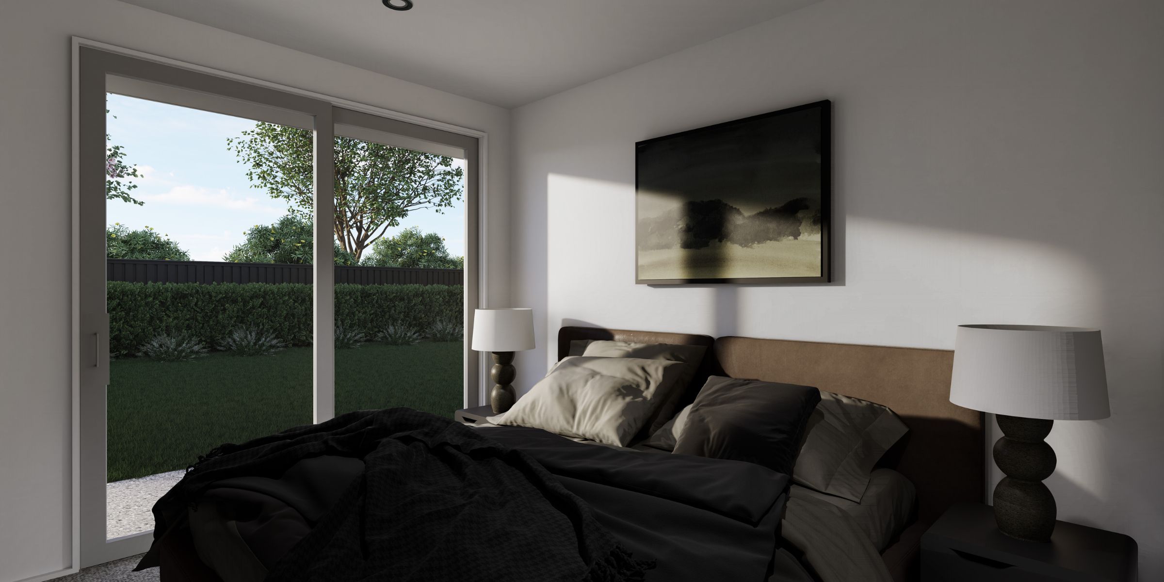 Layout of spacious four-bedroom family home with double garage