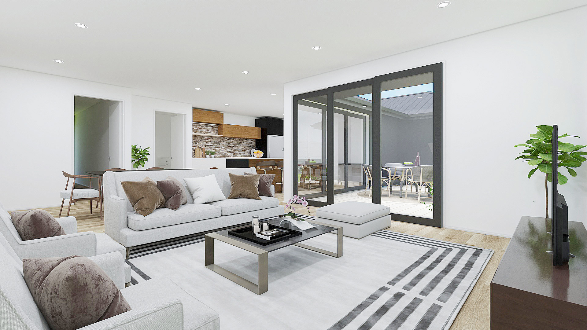 Spacious open-plan living in 3-bedroom home