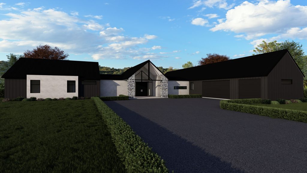 Sleek, contemporary wanaka plan using schist, plaster and linea